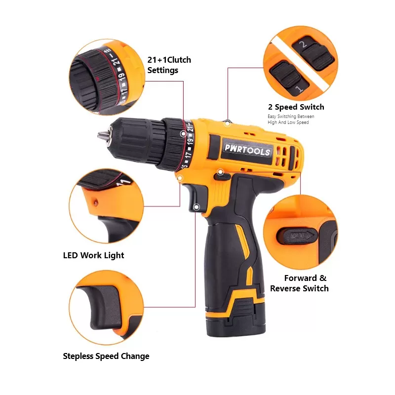 16,8V Drill électrique au lithium-ion 24n · m