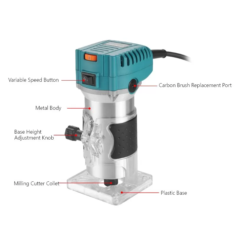 Trimmer en bois câblé de 800W