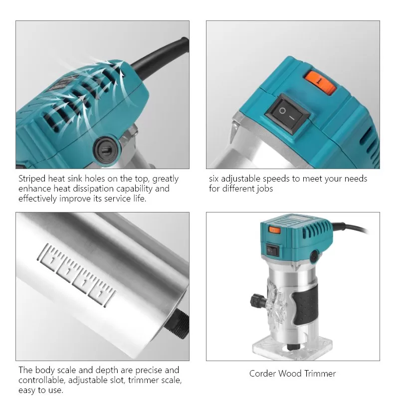 Trimmer en bois câblé de 800W